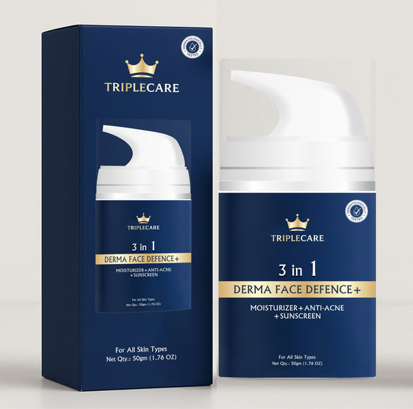🎁 TripleCare 3-in-1 Derma Face Defence+ (Moisturizer + Sunscreen + Anti Acne) (Special Price)