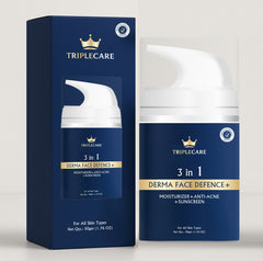 🎁 TripleCare 3-in-1 Derma Face Defence+ (Moisturizer + Sunscreen + Anti Acne) (Special Price)